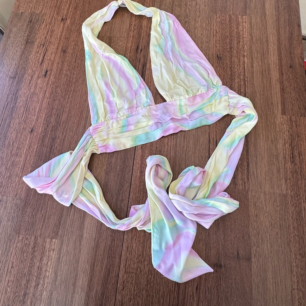 Zara Pastel silky Halter Top